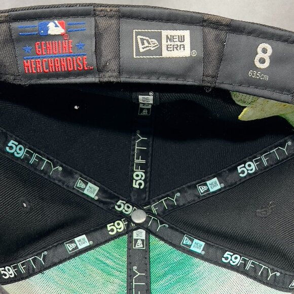 New Era New York Yankees MLB Fitted 8 Hat Cap 59fifty Black Baseball Roses Mens - Picture 12 of 16